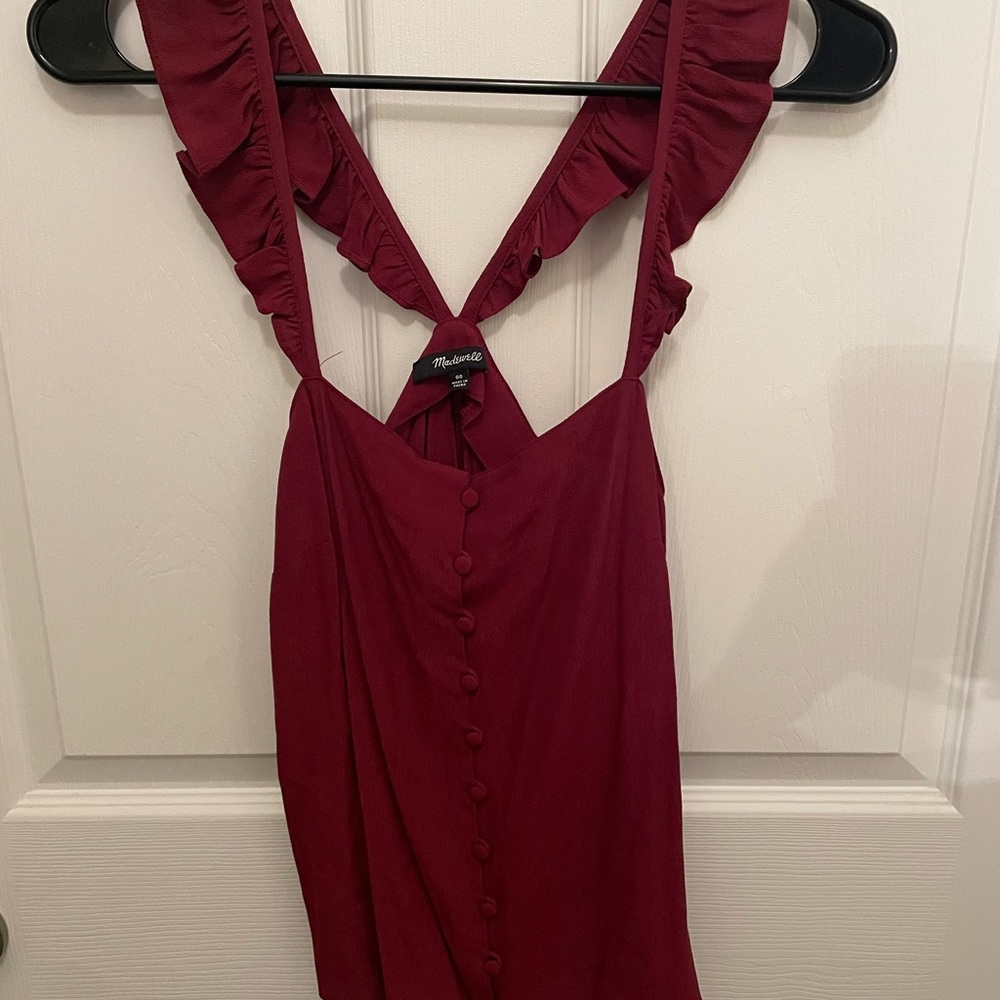 Madewell Burgundy Halter Dress